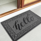 Yimobra Welcome Mats for Front Door 29.5x17, Heavy Duty Waterproof Outdoor Door Mat Outside Entrance, Non-Slip Low Profile Indoor Entryway Mat for Garage Patio, Black Gray