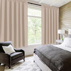 DWCN Blackout Curtains for Living Room Thermal Insulated, Energy Saving & Noise Reducing Bedroom Curtains, Camel, W 70x L 63 Inch, Set of 2 Rod Pocket Curtain Panels