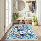 Floral Entryway 3x5 Rug for Bathroom Bedroom Washable Rug
