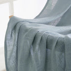 MIULEE Dusty Blue Linen Curtains 52x84 Inch Long for Bedroom Living Room