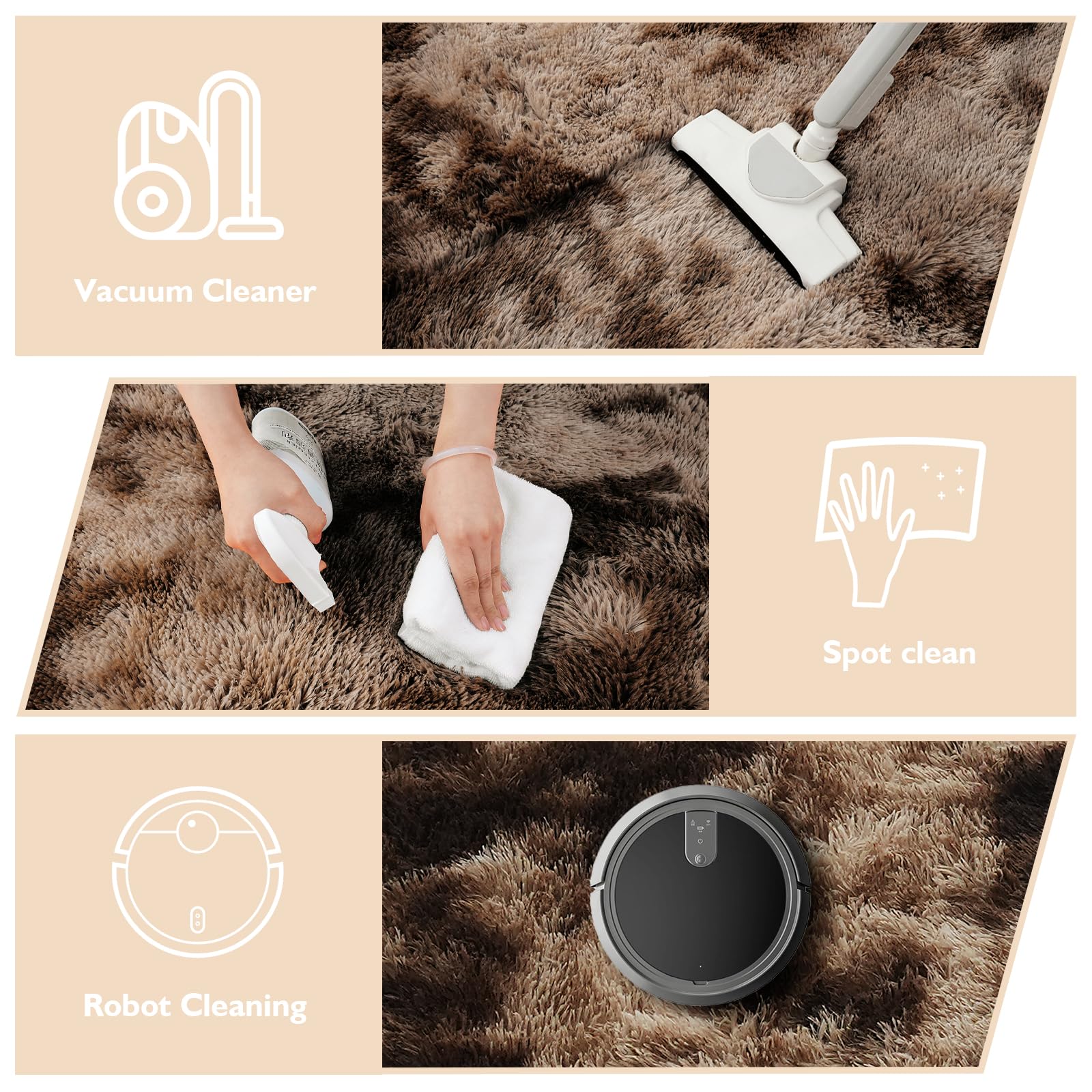 Fluffy Round Rug,Small Area Rugs,Shaggy Rugs 6'X6' for Living Room