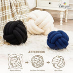 Uvvyui Knot Pillow Ball, Soft Home Decorative Pillows, Round Throw Pillow, Handmade Knotted Plush Pillow, Round Boucle Pillow Cushion (14 Inches Beige)