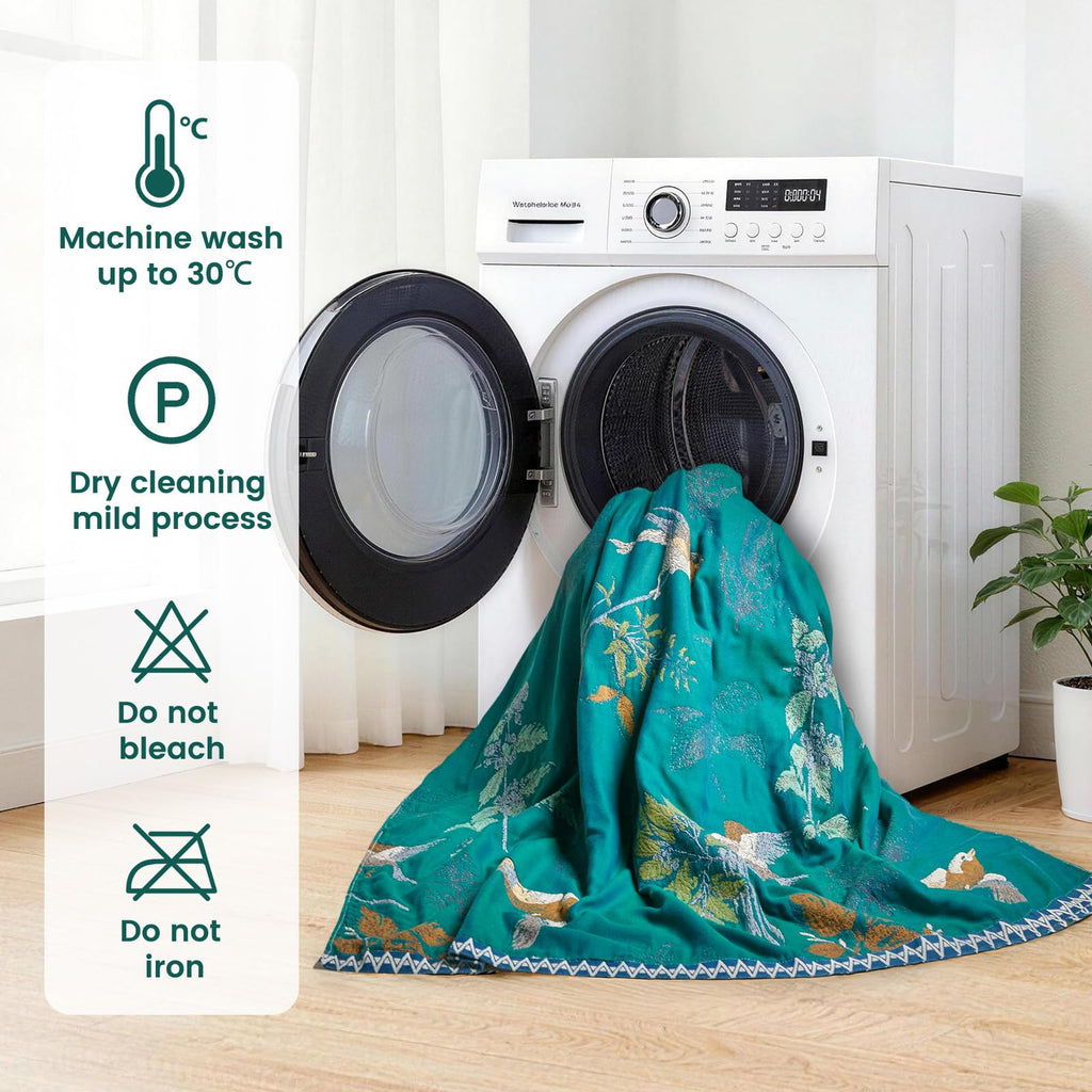 MSGKV Boho Throw Blanket 50"x60" Aviary Botanical Cotton Throw Blanket