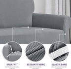 ZNSAYOTX Stretch Oversized Couch Cover Universal Sofa Covers for Living Room Dogs Pet Furniture Protector Spandex Extra Large Sofa Slipcovers with Anti Slip Foam Sticks (Light Grey, XL Sofa)