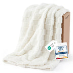 Bedsure Checkered Fleece Throw Blankets for Bed/Couch, Ashley Blue,50"×70"