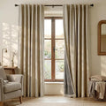 RYB HOME Burlap 100% Blackout Linen Curtains 78 Inch Long for Bedroom