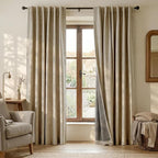 RYB HOME Burlap 100% Blackout Linen Curtains 78 Inch Long for Bedroom