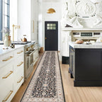 TOPRUUG Washable Runner Rug 2x12 - Hallway Runner Rug Kitchen Rugs and Mats Non Skid Washable Waterproof Carpet Runner for Living Room Bedroom Bathroom (Black, 2X12)