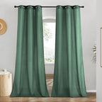 NICETOWN Linen Olive Green Window Curtains 84 inches Long, Grommet Thick Linen Blend Window Treatments Privacy Assured with Light Filtering for Bedroom/Living Room, W42 x L84