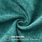 MIULEE Pack of 2 Couch Throw Pillow Covers 18x18 Inch Teal Farmhouse Decorative Pillow Covers with Stitched Edge Soft Chenille Solid Dyed Spring Pillow Covers for Sofa Bed Living Room