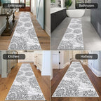 HEBE Hallway Runner Rug 2'8''x12' Washable Vintage Distressed Area Rugs Non Slip Laundry Rug Runner Boho Floor Carpet Runners for Hallways Entryway Laundry Room Kitchen Bathroom