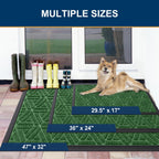 Smiry Front Door Mat Outside Entrance, Low Profile Rubber Doormat, 47x32