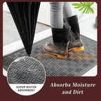 Mibao Front Door Mat Indoor Outdoor Entrance, Dirt Trapping Waterproof All-Season, All-Weather Doormat, Non-Slip Durable Natural Rubber Low Profile Easy Clean Patio Entrance Mat, 29.5" x 17", Grey