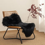 Ashler Faux Fur Rug, Black Area Rugs, Fluffy Sheepskin Fur Rug, Fuzzy Ultra Soft 2 x 3 Ft Rugs, Machine Washable Shag Rug, Nursery Throw Rugs for Bed, Living, Kids Room