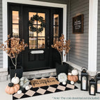 Othilic Front Door Mat Indoor Entrance - 2x4.3 Ft Black Tan Checkered Rug