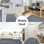 MYOYAY Carpet Runner, 3ft x 10ft Hallway Runner with PVC Non-Slip Backing Indoor Outdoor Floor Mat Area Rugs for Kitchen Balconies Living Room Dining Room Decks Patio (Gray)