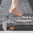 48x32 Large Bathroom Rugs Washable Non Slip, Dark Grey Bath Mat for Bathroom Floor Tub, Soft Absorbent Quick Dry Mats for Shower, Bathtub,Home Decor