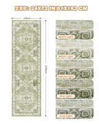 Restydon Runner Rug 2x6, Non Slip Washable Rugs for Hallways, Light Green