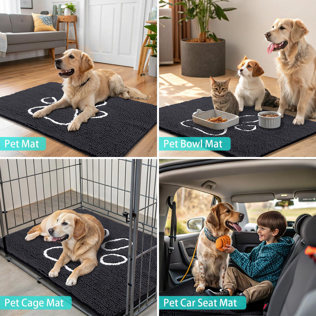 Smiry Dog Door Mat for Muddy Paws, Absorbent Non Slip Dirt Trapper, 59x32