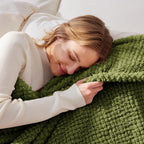 Whale Flotilla Twin Size Fuzzy Fleece Blanket, Fluffy Warm Soft Jacquard Bed Blankets for All Season, Lightweight and Cozy, 60x80 Inch, Olive