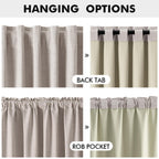 MIULEE 100% Blackout Linen Curtains for Bedroom 42 x 72 Inch Ivory 2 Panels