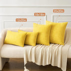 MIULEE Pack of 2 Couch Throw Pillow Covers 20x20 Inch Soft Yellow Chenille Pillow Covers for Sofa Living Room Spring Home Decor Couch Solid Dyed Cases