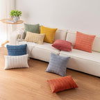 Aegero Pack of 2 Corduroy Decorative Throw Pillow Covers 12x24 Inch, Teal