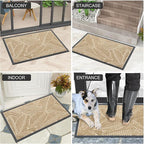 Colorxy Waterproof Doormat, Sturdy Natural Rubber Front Indoor Mat, Non Slip Low Profile Indoor Outdoor Door Mats, Stain and Fade Resistant Floor Mat, Easy Clean Patio Entrance Mat, 71''x47'', Beige