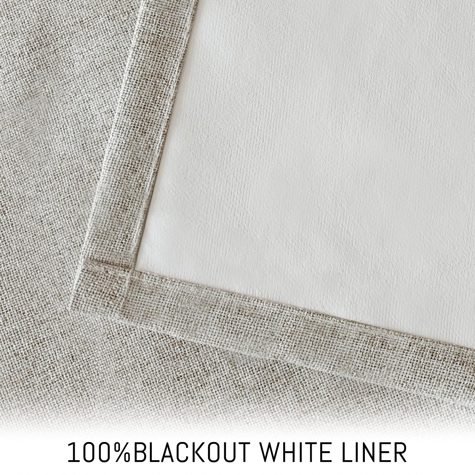 Yakamok Oatmeal Linen Textured Curtains 90 Inches Long for Living Room