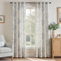jinchan Vintage Floral Linen Curtains 84 Long for Living Room 2 Panels