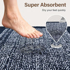 70x24 Long Bathroom Rugs Washable Non Slip, Dark Blue Bath Mat for Bathroom Floor Tub, Soft Absorbent Quick Dry Mats for Shower, Bathtub,Home Decor