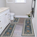 HEBE Boho Kitchen Rug Sets 3 Piece with Runner Non Slip Kitchen Rugs and Mats Washable Kitchen Mats for Floor Thick Kitchen Floor Mat Carpet Runner Rugs for Hallway Laundry Holiday Decor