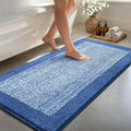48x24 Long Bathroom Rugs Washable Non Slip, Blue Bath Mat for Bathroom Floor Tub, Soft Absorbent Quick Dry Mats for Shower,Bathtub,Home Decor