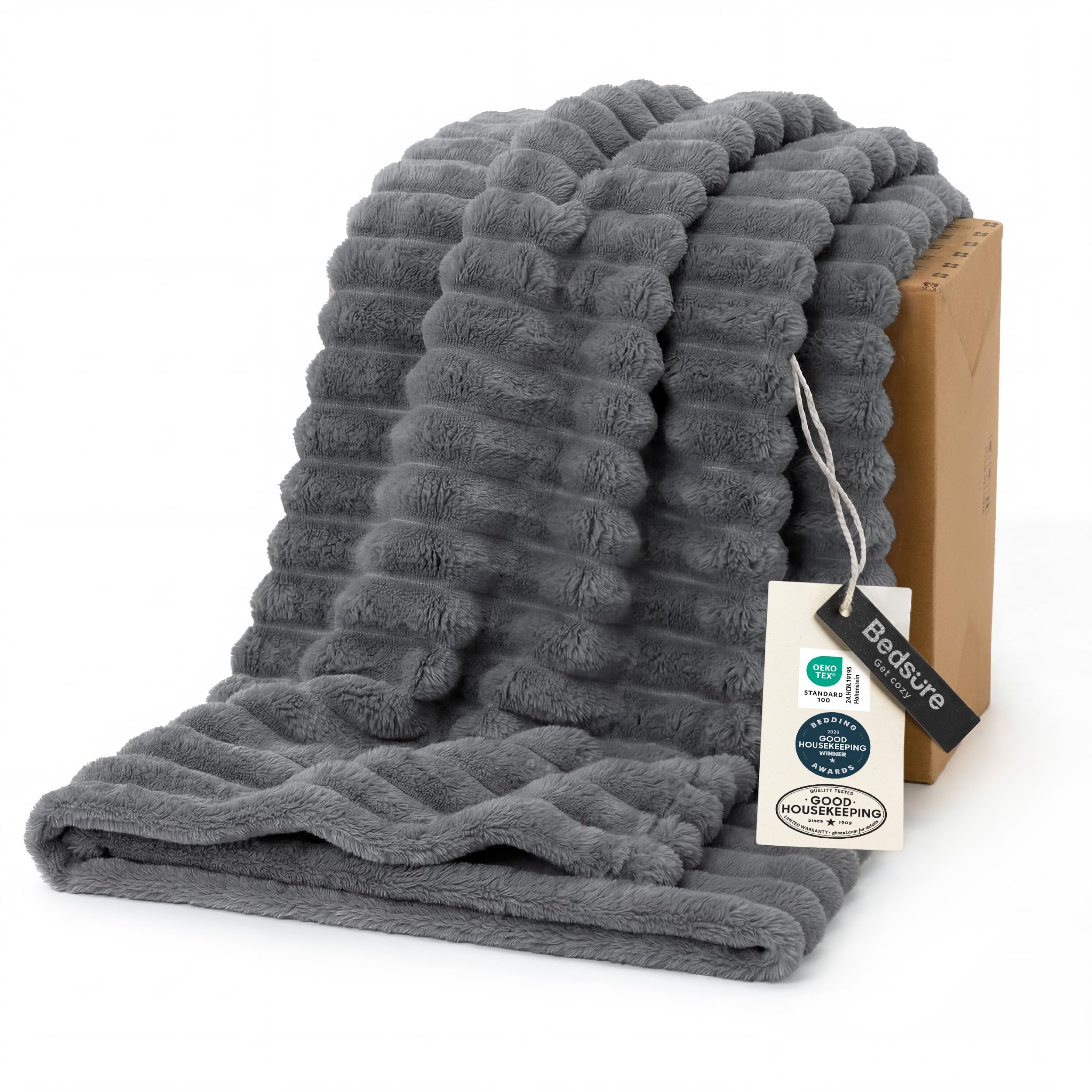 Bedsure Soft Twin XL Blanket for Bed Dorm Frost Gray 66"x90"