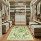 RELEANY Washable Area Rug, 3'x5', Green/Yellow