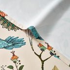 Topfinel Beige Kitchen Tier Curtains 36 Inches Long Botanical Floral Hummingbird Grommet Room Darkening Half Window Drapes for Rv Cafe Basement Bathroom Dinning Room 2 Panels