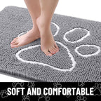 Smiry Dog Door Mat for Muddy Paws, Absorbent Non Slip Dirt Trapper, 40x32