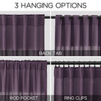 Plum Linen Curtains 102 Inches Long Rod Pocket Back Tab Drapes 2 Panels Set for Living Room Sheer Light Filtering Semi Sheer Plum Curtain 102 Length for Patio Sliding Glass Door 52x102