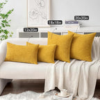 MIULEE Pack of 2 Mustard Yellow Throw Pillow Covers 18x18 Inch Soft Spring Chenille Pillow Covers for Sofa Living Room Couch Solid Dyed Cases