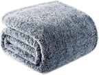 Exclusivo Mezcla Plush Fuzzy Fleece Throw Blanket Extra Large, Super Soft, Fluffy and Warm Blankets for Couch, Bed, All Season (Mixed Navy Blue, 50x70 inches)