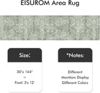 Washable 3x12 Runner Rug - Non-Slip Vintage Runner Rug for Entryway Low-Pile Medallion Long Rugs for Hallway Waterproof Traditional Runner Rugs Indoor Thin Rug for Kitchen (Muted Sage Green)