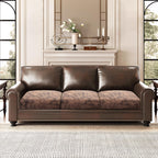 ANARACHON Leather Look Couch Cushion Covers Sofa Seat Slipcovers Sets Couches Furniture Protector for Sectional Armchair Loveseat Pets Kids Stretch Spandex Fabric (3 Cushion Sofa, Light Brown)