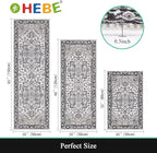HEBE Boho Kitchen Rug Sets 3 Piece with Runner Non Slip Kitchen Rugs and Mats Washable Kitchen Mats for Floor Thick Kitchen Floor Mat Carpet Runner Rugs for Hallway Laundry Holiday Decor