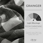 Elrene Home Fashions Farmhouse Living Grainger Buffalo-Check Blackout Window Curtain, Living Room and Bedroom Drape with Rod Pocket Tabs, 52" x 84", Black, 1 Panel