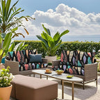 Outdoor Cushion Covers Set,8PCS Patio Furniture Couch Seat Slipcovers, Replacement for Sofa Sectional Chair(Cover，Only)