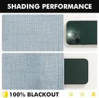 MIULEE 100% Blackout Linen Curtains for Bedroom, Chambray Blue Solid Luxury Decor Thermal Insulation Room Darkening Drapes for Living Room Nursery Back Tab Rod Pocket 42 x 63 Inches, 2 Panels