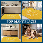 OLANLY Dog Door Mat for Muddy Paws 30x20, Paw Print Design Chenille Mud Mat