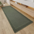 RESARE Christmas Waffle Bathroom Runner Rugs, Super Absorbent Bath Mat Non Slip Washable Quick Dry, Upgraded Ultra Soft Boho Bath Rugs with Tassels for Bedroom Laundry Room, 2'x6'(24"x72"), Green