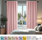 Deconovo Room Darkening Curtains Back Tab and Rod Pocket Curtains Thermal Insulated Blackout Curtains for Bedroom 52Wx72L Inch Coral Pink Set of 2