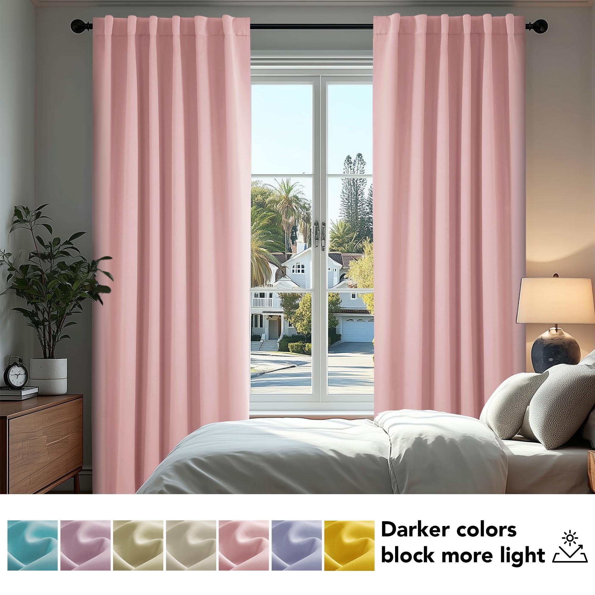 Deconovo Blackout Curtains for Bedroom 108 Inches Long